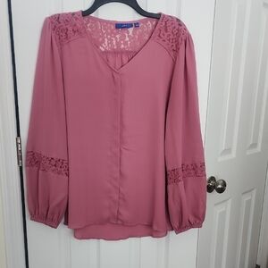 Apt. 9 Relaxed Pink Embellished Blouse